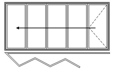 5 Pane Bi-folding Doors Open Out All Slide Right To Left