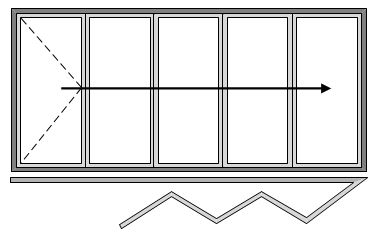 5 Pane Bi-folding Door Open Out All Slide Left to Right