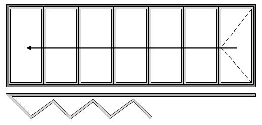 7 Pane Bi-folding Door All Slide Right to Left