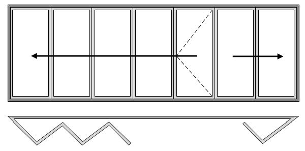 Reveal Bi-folding Doors - Seven Pane - Open Out - Five Slide Left and Two Slide Right