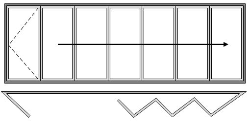 7 Pane Bi-folding Door Master Door and Six Sliding Left to Right