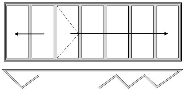 7 Pane Bi-folding Door Open Out Two Slide Right to Left and Five Slide Left to Right with Master Door