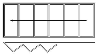 Reveal Bi-folding Doors - Six Pane - Open Out - All Slide Left
