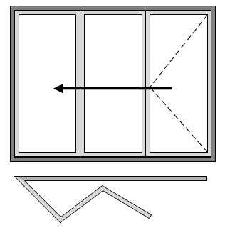 Reveal Bi-folding Doors - Three Pane - Open Out - All Slide Left