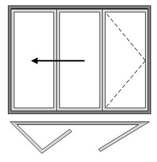 3 Pane Bi-folding Door - Open Out