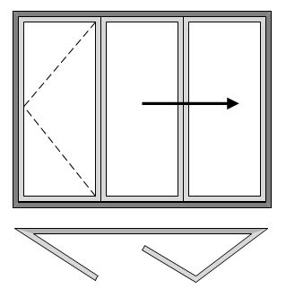 3 Pane Bi-folding Door - Open Out