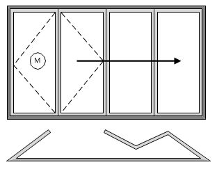 4 Pane Bifold Door Open In Master to Left Three Slide Left to Right