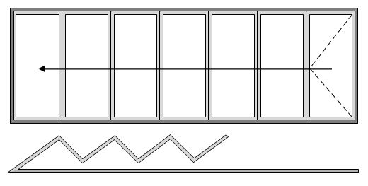 7 Pane Bifold Door Open In All Slide Right to Left