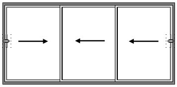 3 Pane Sliding Patio Door - Left